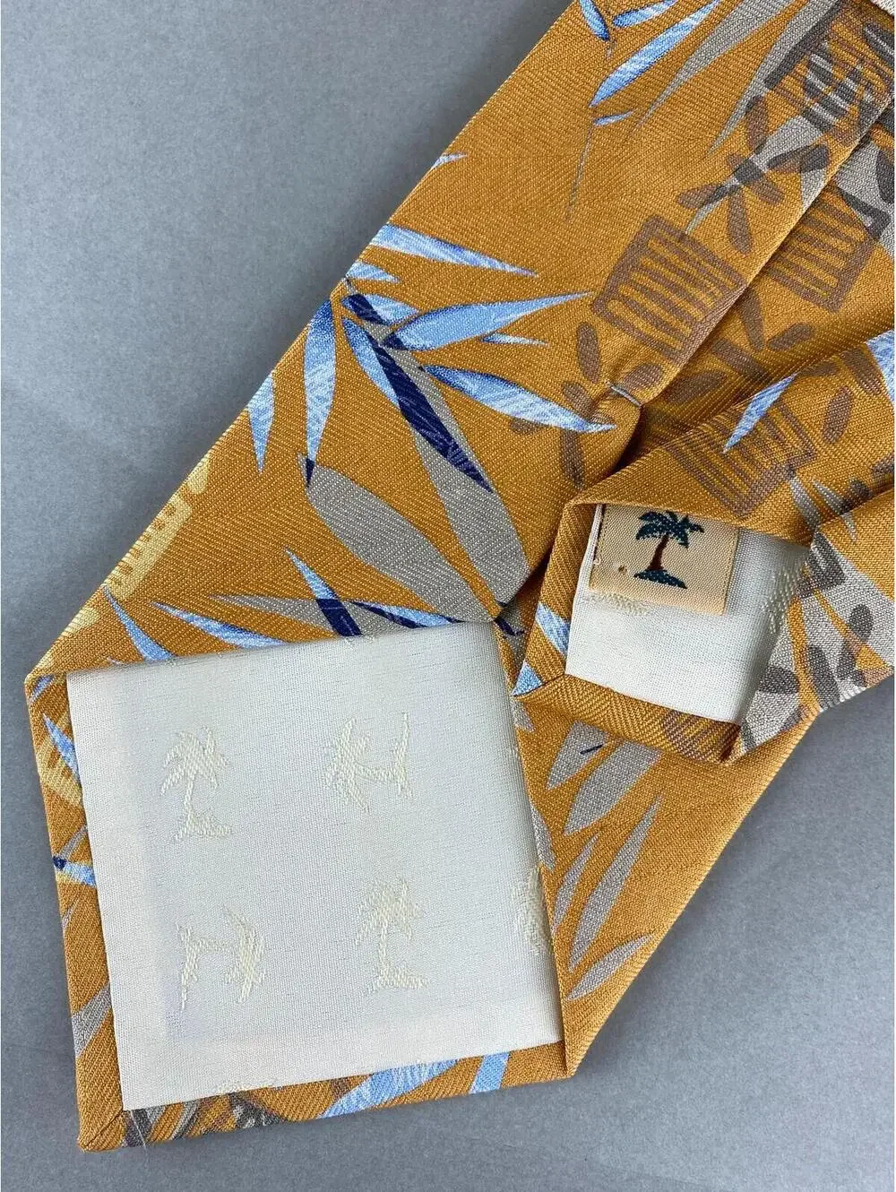 Tommy Bahama Men's‎ Silk Tropical Palm Yellow Blue Bamboo Beach Costal 56